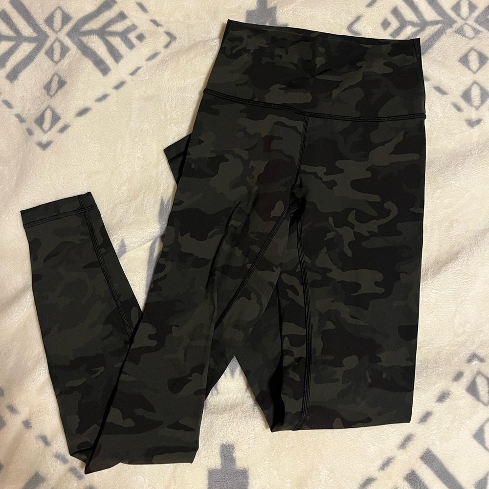 Camo High-Waist Leggings - Black/Green